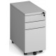 Three Drawer Narrow Steel Mobile Pedestal